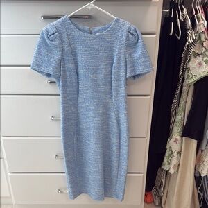 Calvin Klein Blue Puff Sleeve Sheath Dress